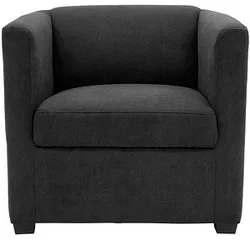 DOMO Collection Sessel BOB dunkelgrau schwarz Stoff