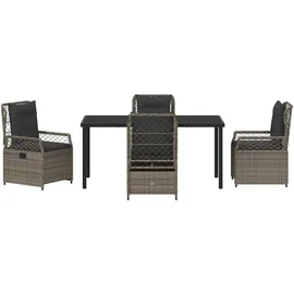 vidaXL 5-teiliges Garten-Dining-Set Grau Poly-Rattan