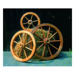 Garten Deko Holzrad Tomsk - Honigbraun - aus Kiefer/Fichte