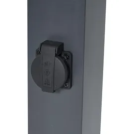 QAZQA Außenleuchte silber 80 cm IP44 mit Steckdose und Bewegungssensor