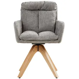 Homestyle4u 4er Set Polsterstühle drehbar in Grau