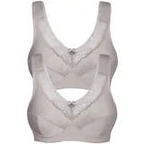 SUSA Entlastungs-BH "2er Pack Entlastungs BH ohne Bügel Basic", Damen, Gr. 90, Cup B, lila (frosty lavender frosty lavender), Obermaterial: 55% Polyamid PA. 39% Baumwolle CO. 6% Elasthan EL., BHs Entlastungs-BH