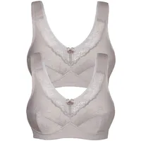 SUSA Entlastungs-BH "2er Pack Entlastungs BH ohne Bügel Basic", Damen, Gr. 90, Cup B, lila (frosty lavender frosty lavender), Obermaterial: 55% Polyamid PA. 39% Baumwolle CO. 6% Elasthan EL., BHs Entlastungs-BH