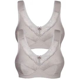 SUSA Entlastungs-BH "2er Pack Entlastungs BH ohne Bügel Basic", Damen, Gr. 90, Cup B, lila (frosty lavender frosty lavender), Obermaterial: 55% Polyamid PA. 39% Baumwolle CO. 6% Elasthan EL., BHs Entlastungs-BH