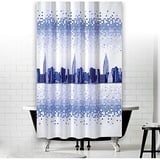 TEXTIL DUSCHVORHANG MODELL NEW YORK 240x200 CM WEISS BLAU DUNKELBLAU INKL. QUALITÄTSRINGE 240 x 200 cm! EXTRA BREIT!