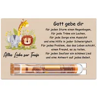 Otuuz Taufe Geldgeschenk für Mädchen Junge Taufgeschenk Patenkind, Reagenzglas Holz Taufkarte Geldgeschenke Verpackung Geld Verschenken für Taufkind Geld Gutschein Taufe Geschenk (Waldtiere)