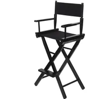 DiicMa Regiestuhl Make-up-Artist-Stuhl klappbarer Regiestuhl tragbarer Holzstuhl, Faltbarer Make-up-Artist-Stuhl (Color : Schwarz)