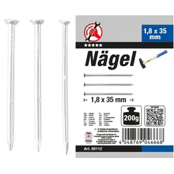 BGS DIY 88112 Sortiment Nägel 1,8 x 35mm 200g