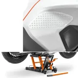 Set: Hebebühne Midlift L passend für Chopper / Custombike bis 680kg orange ConStands mit Seiten-Tankpad Grip Pad M transp. CB38732