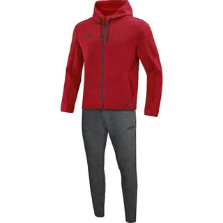 Jako Herren Jogginganzug Premium Basics mit Kapuze, Rot-Meliert, L