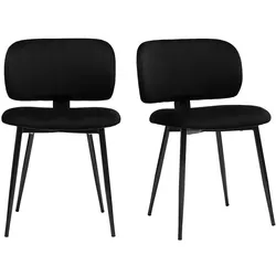 Stühle aus schwarzem Samtstoff und Metall (2er-Set) ATRIUM