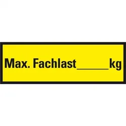Aufkleber I Regalbelastungs-Aufkleber max. Fachlast, zum Beschriften, Folie, 150x50mm, 5/Bogen