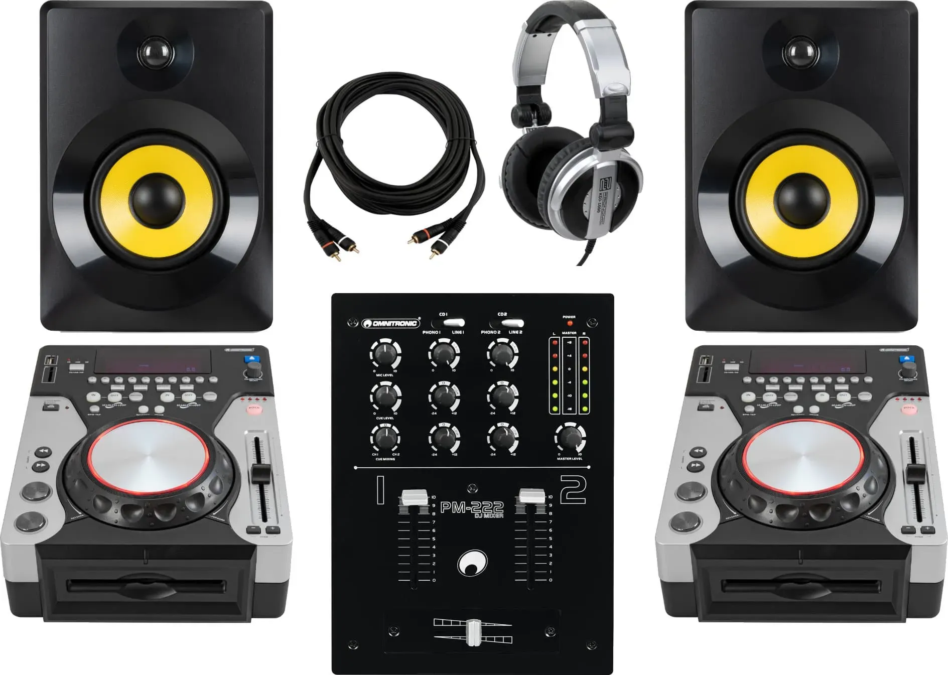 Omnitronic XMT-1400 DJ Standalone CD-Player MP3 USB Set