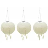 Lumi Jardin 3er-Set Solar-Lampions ∅30cm beige