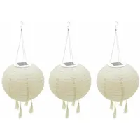 Lumi Jardin 3er-Set Solar-Lampions ∅30cm beige