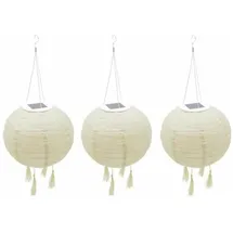 Lumi Jardin 3er-Set Solar-Lampions ∅30cm beige