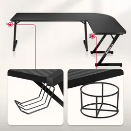 huzaro Eckschreibtisch Hero 7.0 Schwarz