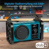 MEDION DAB+ Baustellenradio (Robustes Gehäuse Spritzwassergeschützt (IP44) Akku