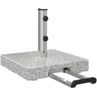 vidaXL Markisenständer mit Rollen Grau Granit 29 kg Quadratisch
