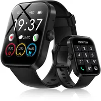 Canareen Smartwatch Damen Herren 1.91" HD mit Telefonfunktion, Schwarz
