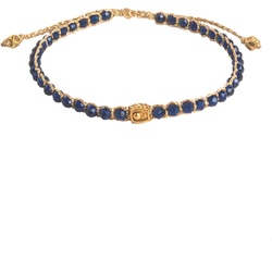 Samapura Blaues Spinell-Armband | Gold Faden Armbänder & Armreife   Damen 