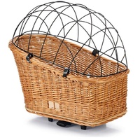 beeztees Fahrradkorb mit Gitterabdeckung Weide braun
