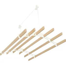 MonsterShop 6-Latten-Wäscheständer 1,2 m elfenbeinfarben