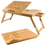 northix Laptoptisch Notebooktisch aus Bambus Betttisch Zeichentisch und Esstisch für Bett 67 x 28 x 26,5 cm 23452