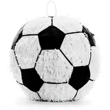 Pinata Fußball schwarz weiß 35x35x35 cm Piñata zum Befüllen Kindergeburtstag Partyspiel Sport Motto