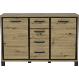 Forte Sideboard Trondheim 138,4 x 91,3 x 41,5 cm Artisan Eiche/Schwarz Eiche