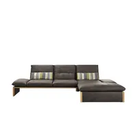 KOINOR Leder-Ecksofa mit Massivholzrahmen aus Wildeiche Humfrey , braun , Maße (cm): B: 314 H: 93 T: 159.0