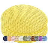 1/2er Set Rund Sitzkissen Kordsamt Rund Stuhlkissen Polster Auflage Kissen, Stuhlauflage rutschfest Sitzpolster für Haus & Garten Büro (Gelb,40x40cm (2er-Pack))