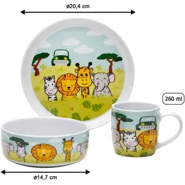 VAN WELL Kindergeschirr Set 3-teilig Safari