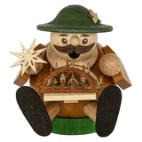 Erzgebirgische Volkskunst Richard Glässer GmbH Richard Glaesser Räuchermännchen Schwibbogenverkäufer, Höhe 8cm, Handwerkskunst original Erzgebirge