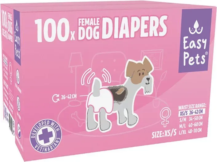 EasyPets Hundewindeln für Hündinnen XS/S 100 Stück