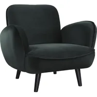 Atlantic Home Collection Sessel Ben Samtvelours 90 x 83 x 87 cm Grün mit Wellenunterfederung