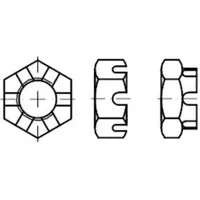 Industrial Quality Supplies DIN 937 Kronenmutter, niedrige Form, 17H