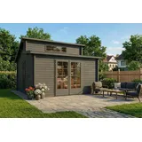 Alpholz Gartenhaus Lausitz ISO 4,40 x 4,40 m Grau