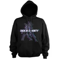 Rick and Morty Hoodie Glitch Big Tall Schwarz 4XL