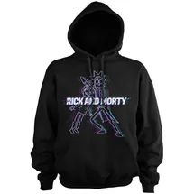 Rick and Morty Hoodie Glitch Big Tall Schwarz 4XL