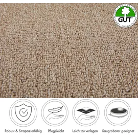Andiamo Teppichboden ANDIAMO "Rambo, Feinschlinge, Gesamthöhe 4,5 mm, Luxusklasse LC1", beige, B:500cm L:300cm, Kunstfaser, Teppiche, meliert, Breite 400 cm oder 500 cm, strapazierfähig & pflegeleicht