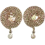 Vevor G80 Transport-binderkette, 5/16 Zoll x 10,3 Fuß, 2er-pack Abschleppkette mit Gabelkopf-Greifhaken, 4900 lbs sichere Arbeitslast, Hochleistungs-Forstkette für den Transport von Abschlepp-LKW-Bindeausrüstung