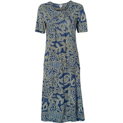 Viskose-Kleid, Druck blau, 40
