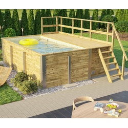 Weka Gartenpool inkl. Sonnendeck - braun