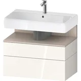 Duravit Collection One Waschtischunterbau, 1 Auszug und 1 Schublade, 790x470x590mm, Nische Taupe Matt, QA4394091220000, Farbe: Weiß Hochglanz