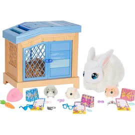 Little Live Pets Moose Toys 300212 - Little Live Pets, Mama Surprise Spielset Interaktiv, Hasen-Mama mit 3 Häschen-Babys und Zubehör