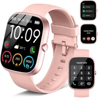 Smartwatch Damen, 1,91" HD Fitnessuhr mit Bluetooth Anrufe, Smart Watch Fitness Tracker 113+ Sportmodi, IP68 Wasserdicht, Sportuhr mit Herzfrequenz Schlafmonitor Schrittzähler, für Android iOS Rosa