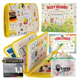 lions collection Lion’s Collection Montessori Busy Board Deutsch ab 3 Jahre – Busy Book & Activity Board für Kinder – Motorikbuch & Lernbuch – Reisespielzeug für Auto, Zug & Flugzeug