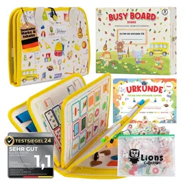 lions collection Lion’s Collection Montessori Busy Board Deutsch ab 3 Jahre – Busy Book & Activity Board für Kinder – Motorikbuch & Lernbuch – Reisespielzeug für Auto, Zug & Flugzeug