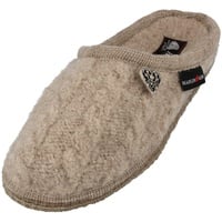 HAFLINGER Walktoffel Herzerl Wolle Filzpantoffel Hausschuh Beigemeliertoeko,